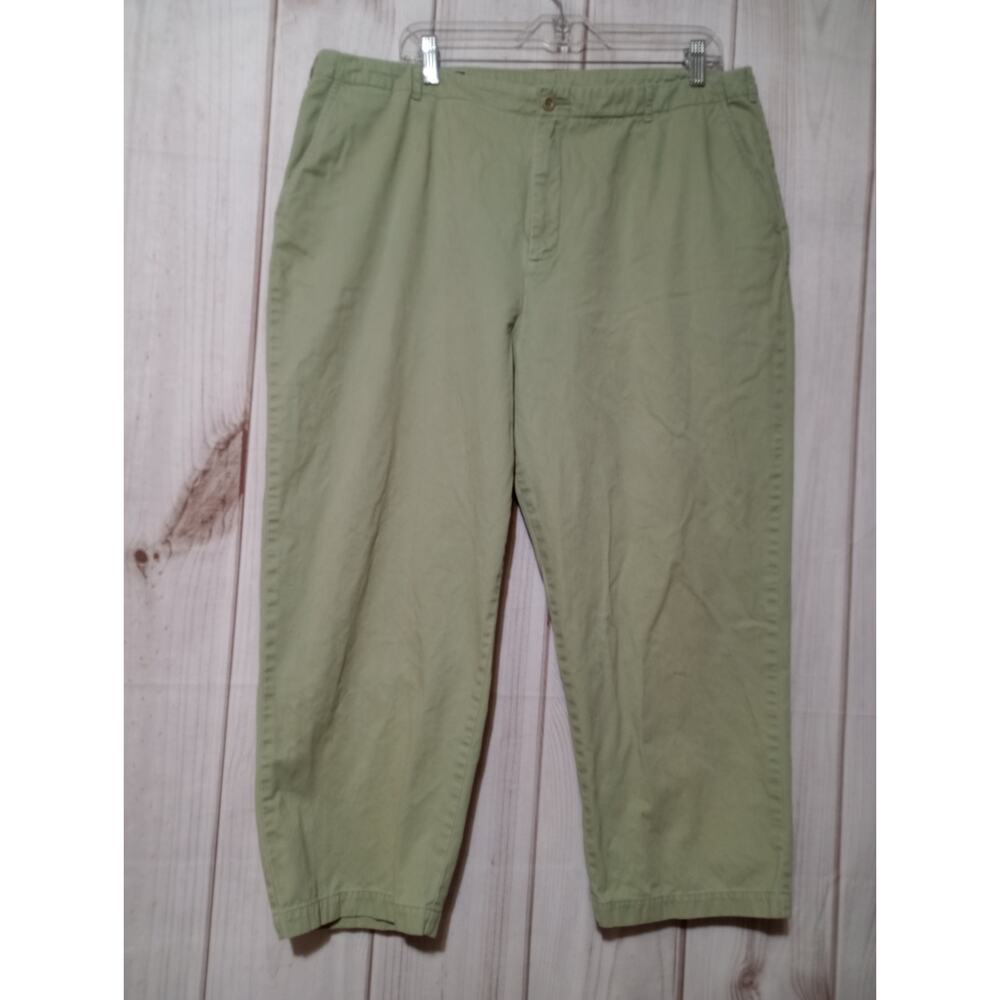 Land's End‎ Pants Ladies 18 Chino Capri Green